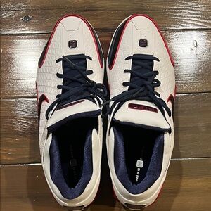 Nike shox rollin low Men's White and Red Athletic Sneakers